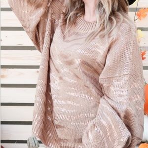 Zebra foil print sweater